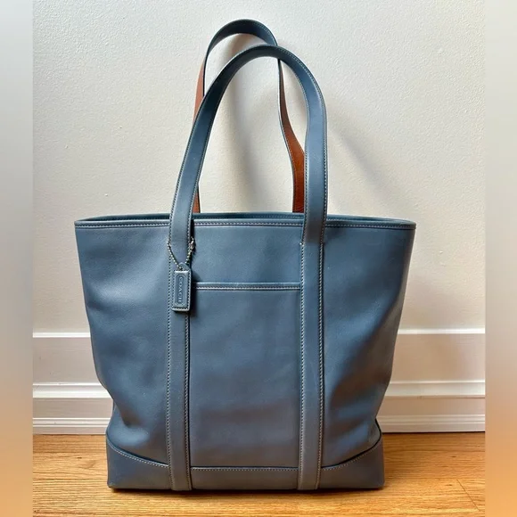 Coach | Bags | Vintage Coach Tote 587 In Blue And Brown Leather